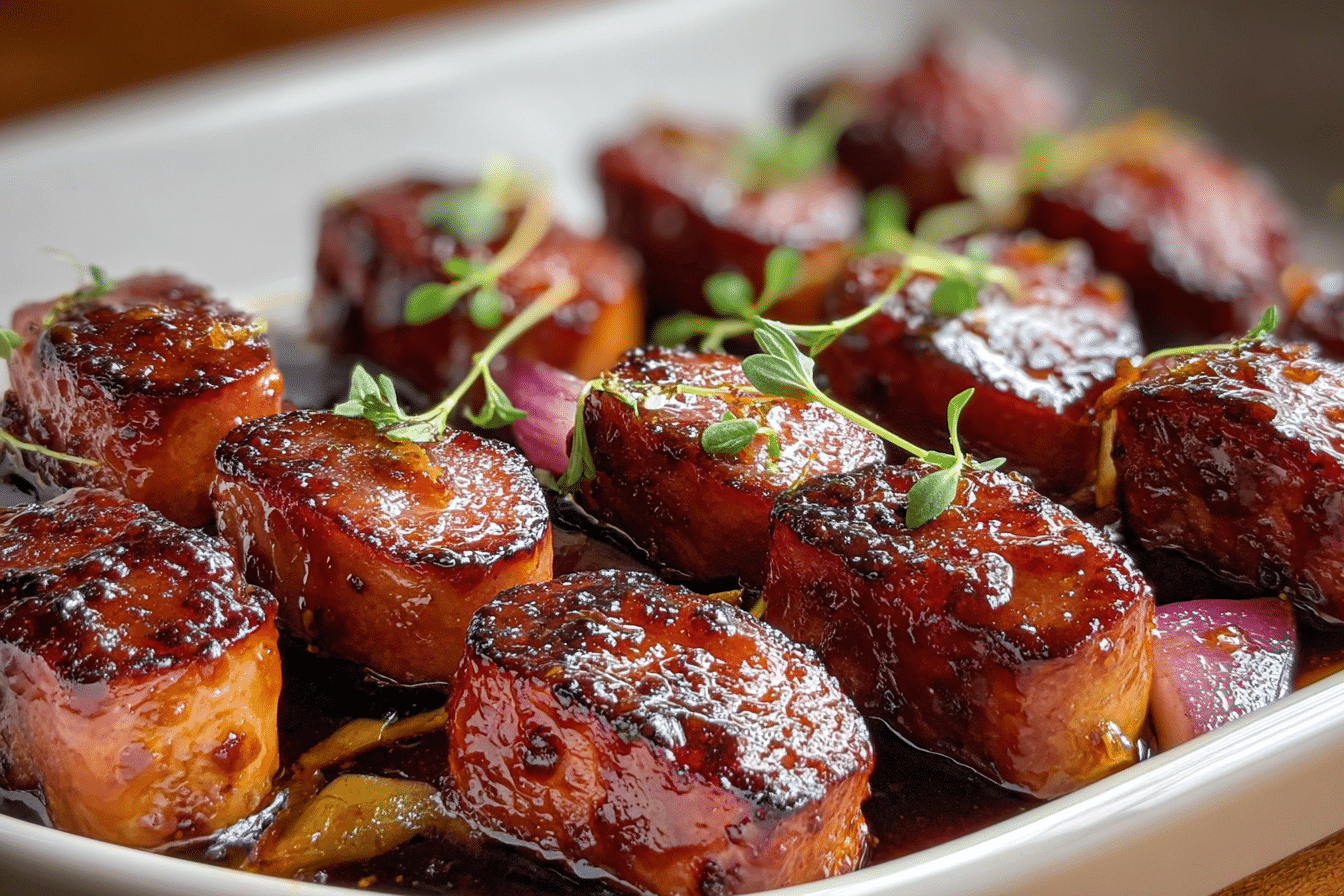 Sweet and Spicy Baked Hot Dog Burnt Ends