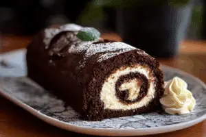 Triple Chocolate Roll Cake