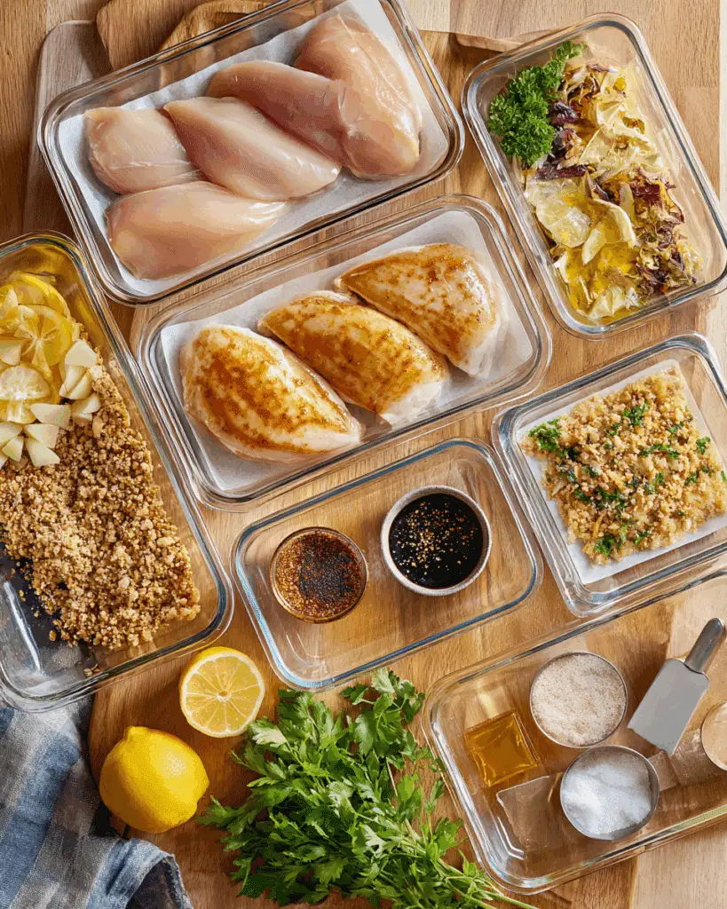 Chicken Salmoriglio marinade with lemon zest and garlic