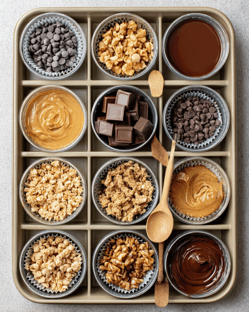 Making Chocolate Peanut Butter Crunch Cups step-by-step