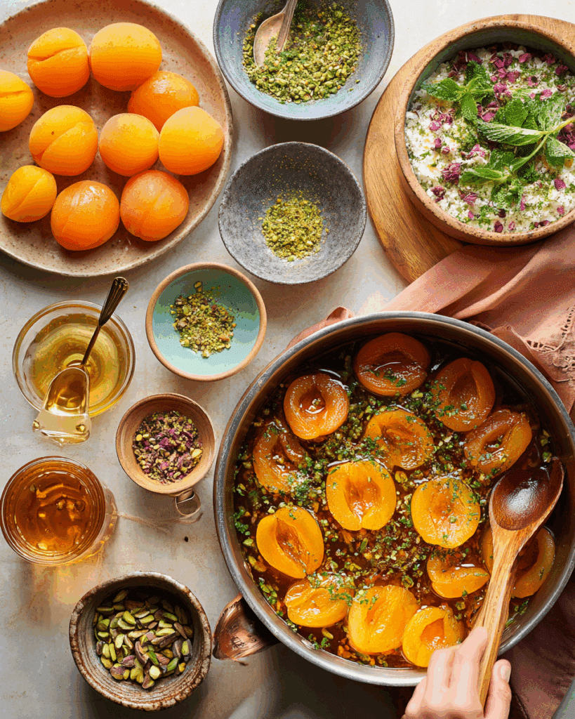Filling Turkish Poached Apricots with Ricotta