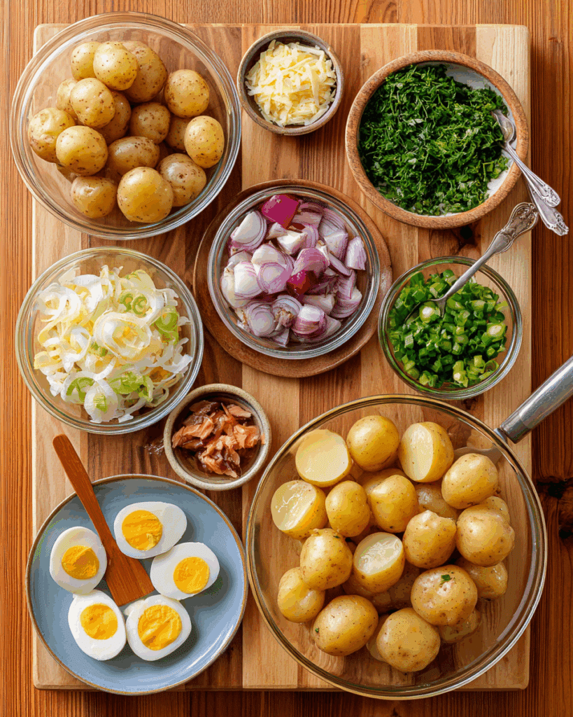 Pot of baby potatoes boiling