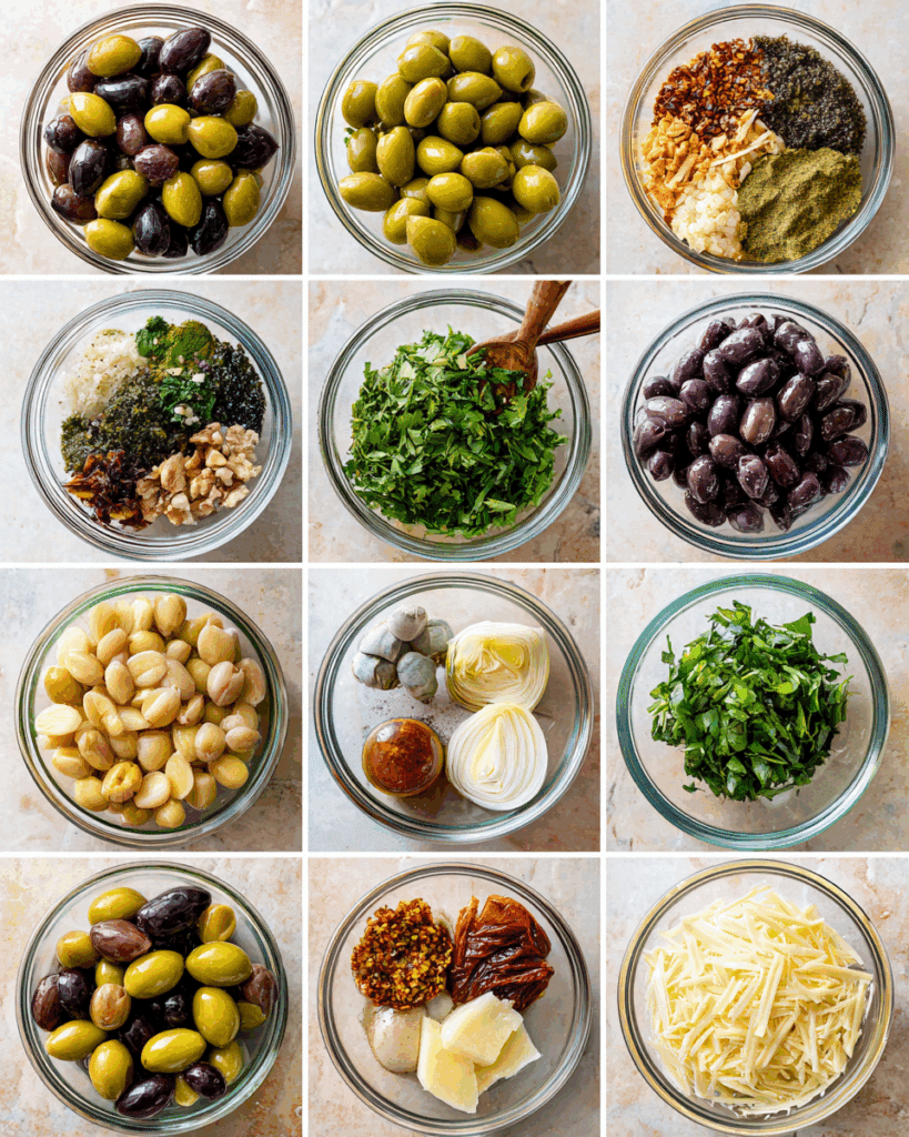 Mixing Olives alla Puttanesca in a bowl