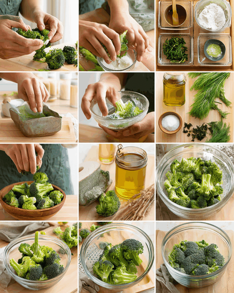 Preparing aonori batter for Nori Salted Crispy Broccoli