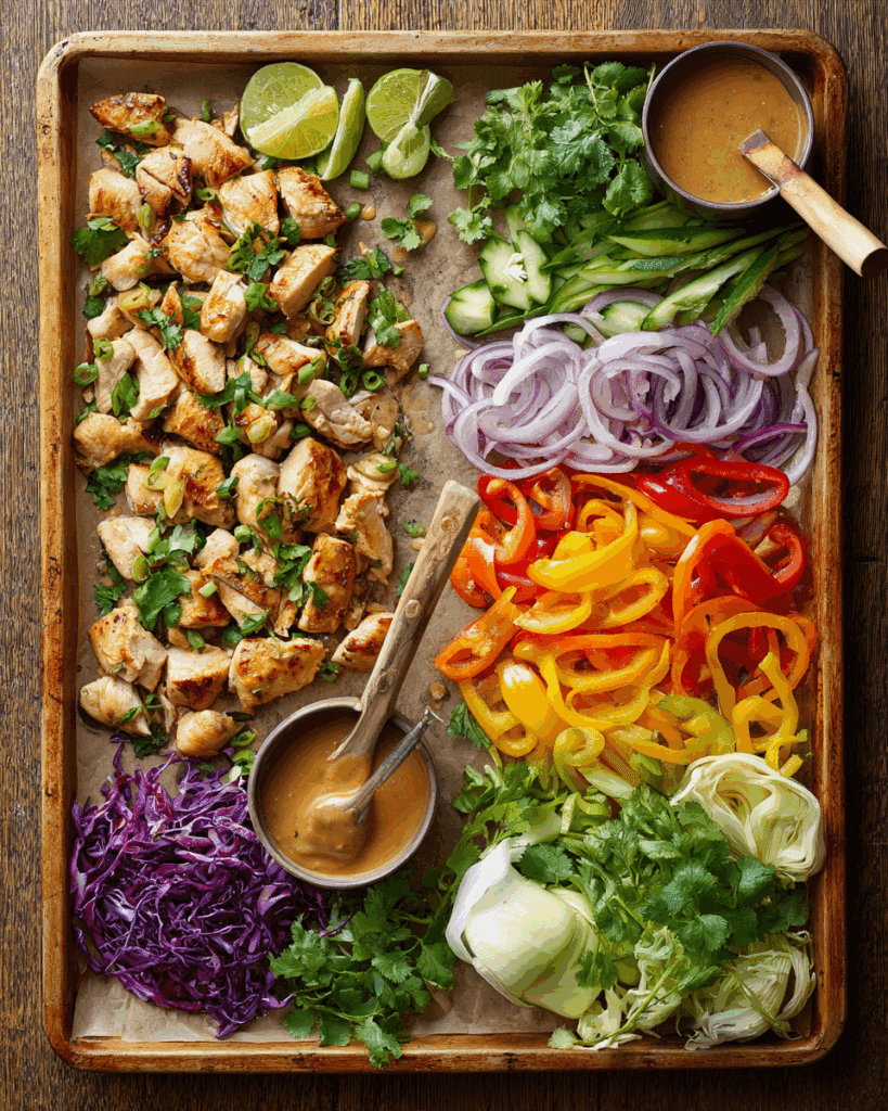 Cooking steps for Sheet Pan Thai Chicken Dinner