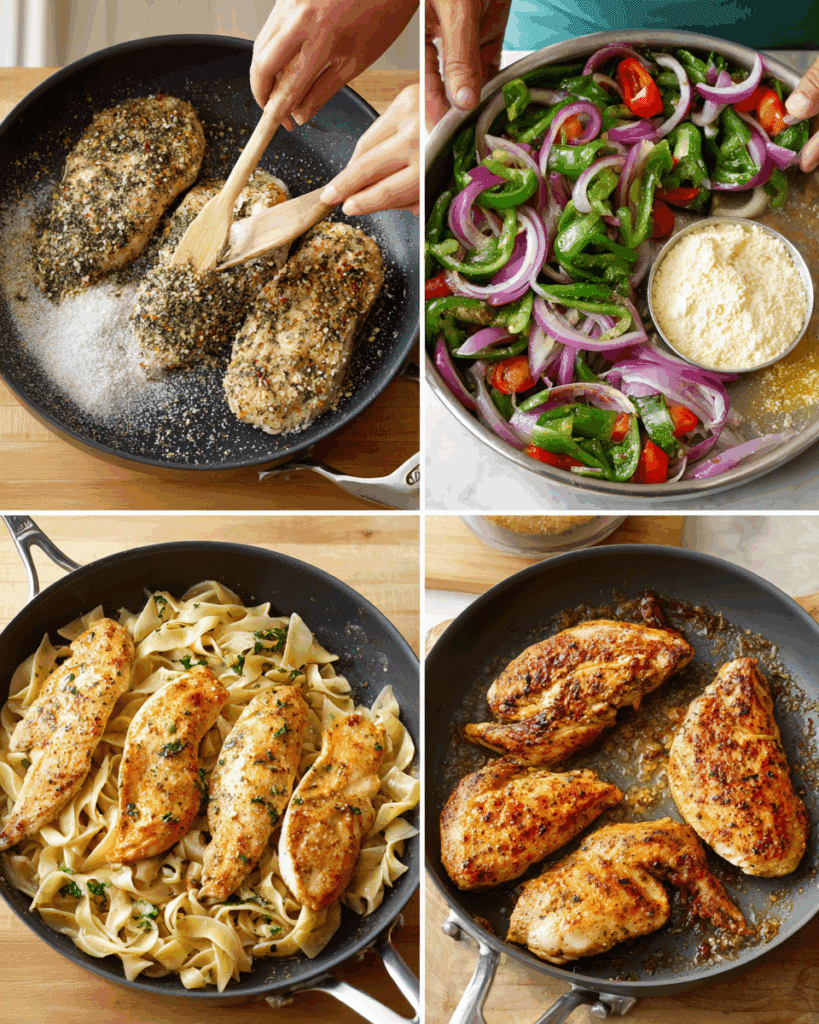 Garlic and butter in skillet for Olive Garden Chicken Scampi sauce