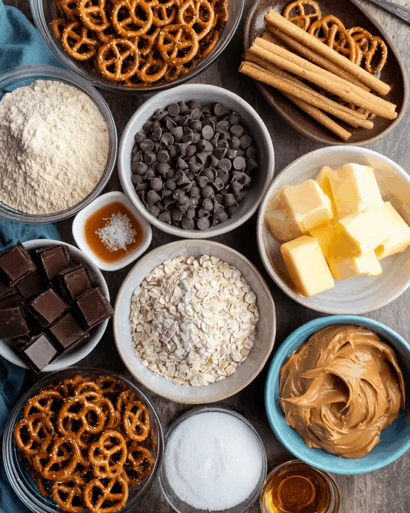 Chubby Hubby Cookies ingredients setup