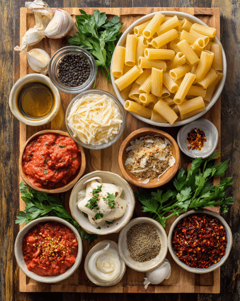 Gigi Hadid Pasta ingredients ready for cooking