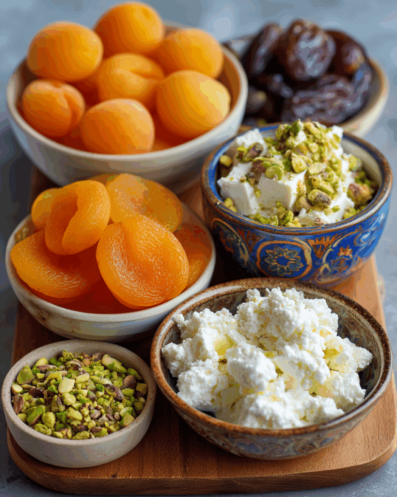 Ingredients for Turkish Poached Apricots with Ricotta