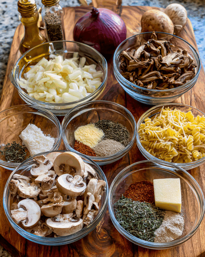 fresh and dried mushrooms for soup