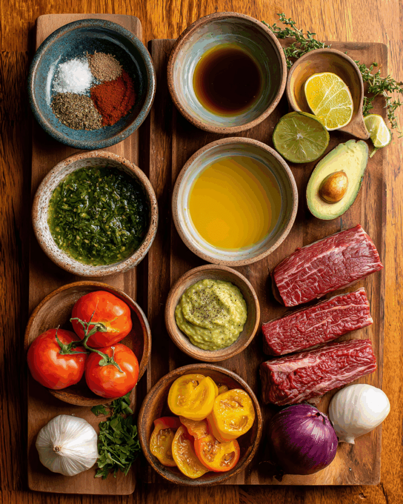Key torta ingredients on a counter