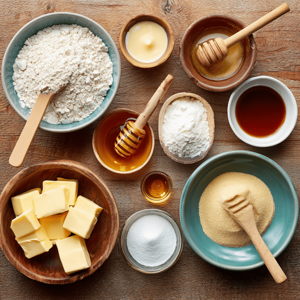Ingredients for Honey and Toffee Cookies