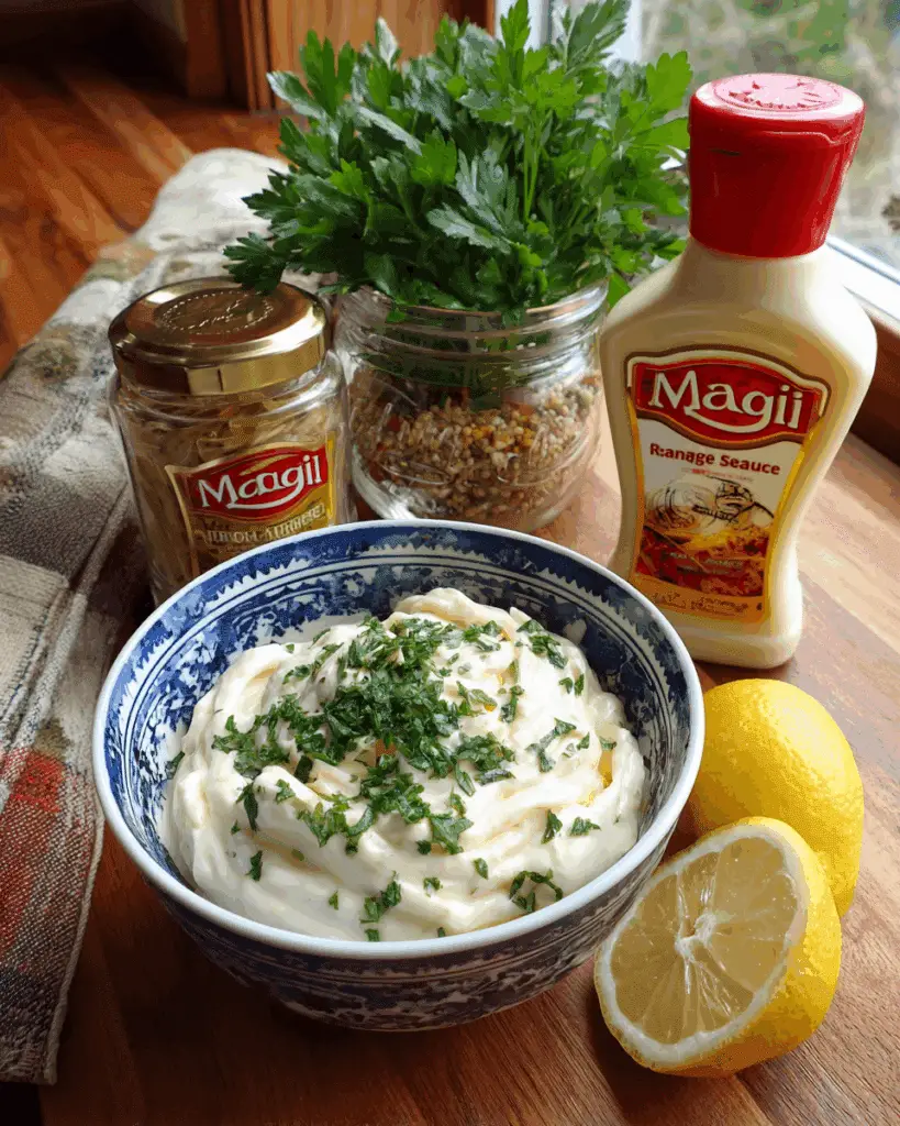 Maggi ranch sauce ingredients in bowl