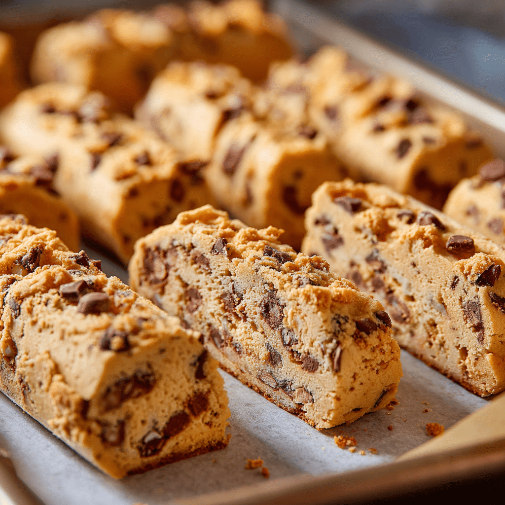 Slicing Honey and Toffee Cookie logs