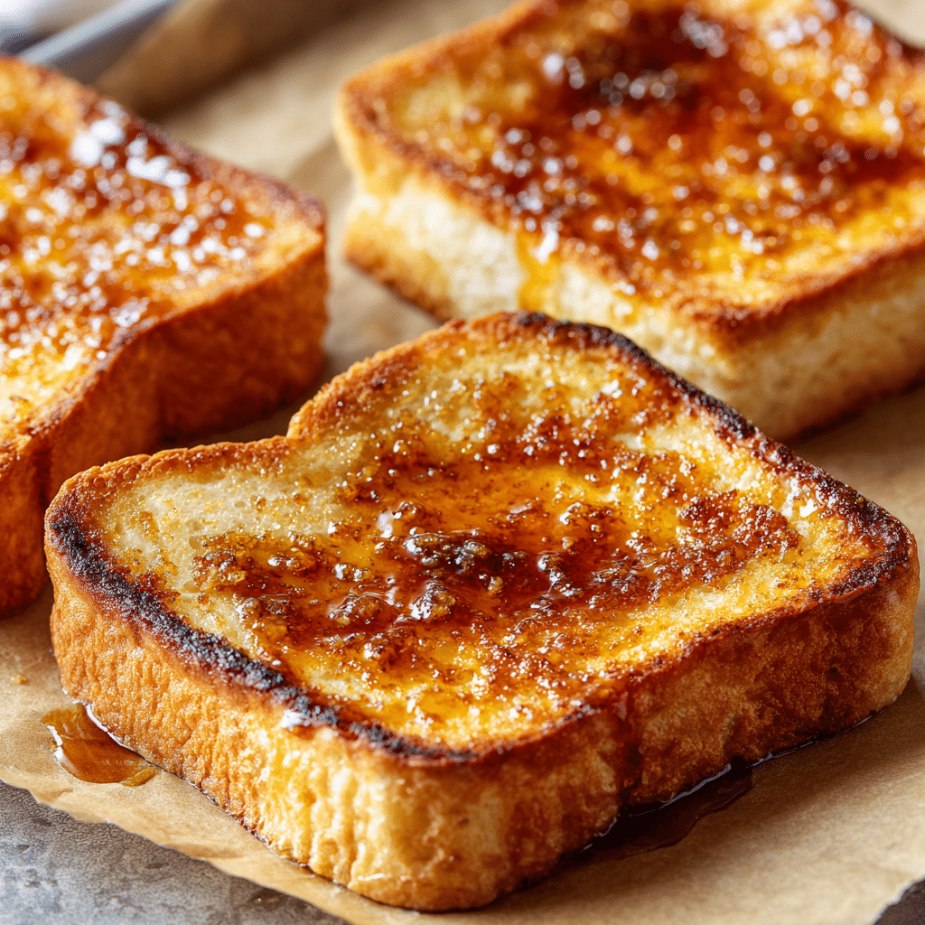 flipped toast baking with brown sugar and honey