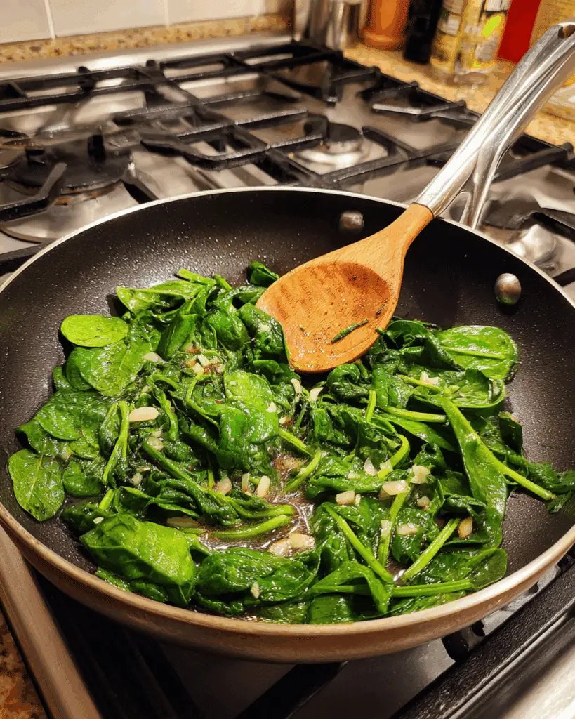 Sautéed Spinach for Pan-Seared Cod