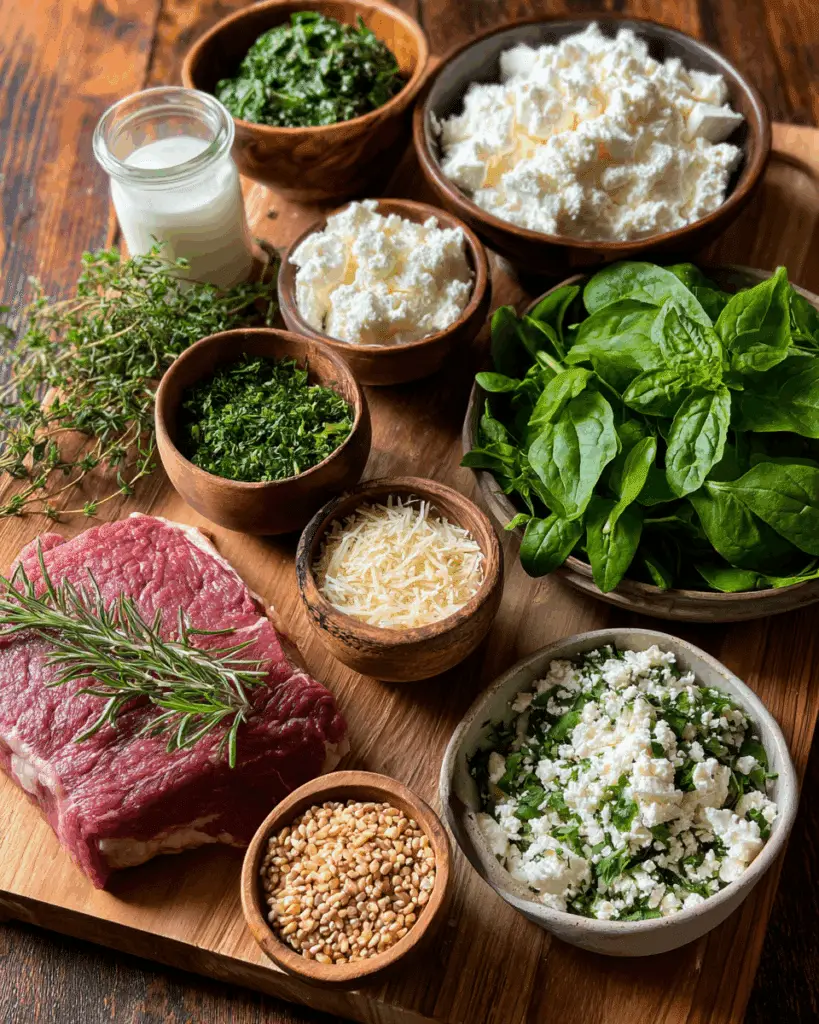 Beef Braciole stuffing ingredients