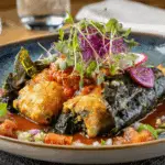 Crispy Chile Rellenos fresh out of the fryer