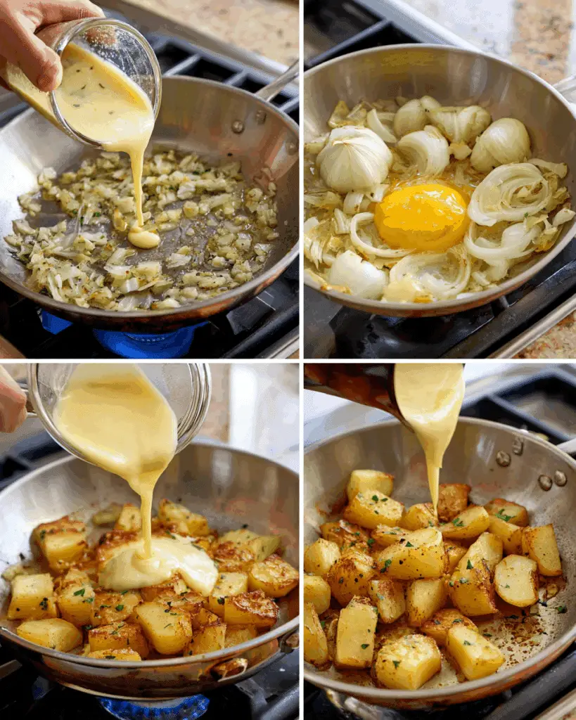 cooking cheesy garlic scalloped potatoes