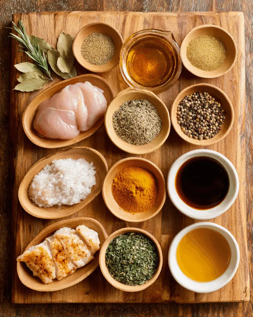 Ingredients for Homemade Maple Chicken Sausage Breakfast Patties