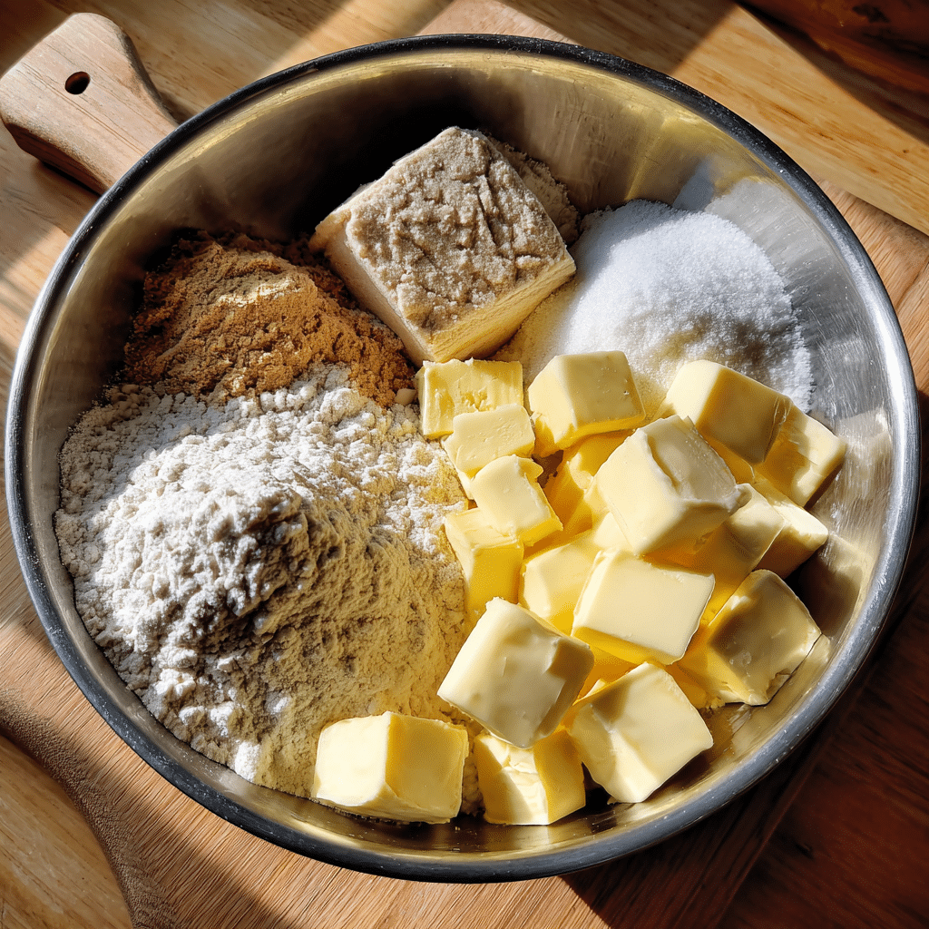 ingredients for cinnamon roll dough being mixed