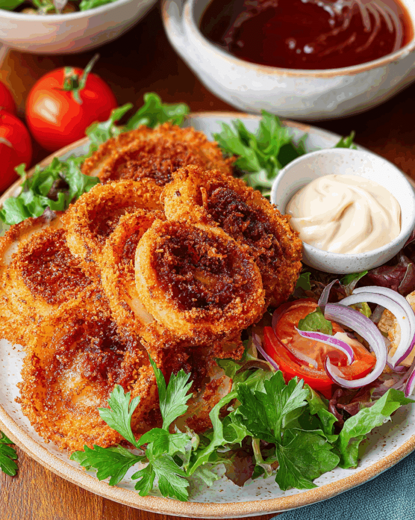 Viral Onion Ring Chips on party snack board