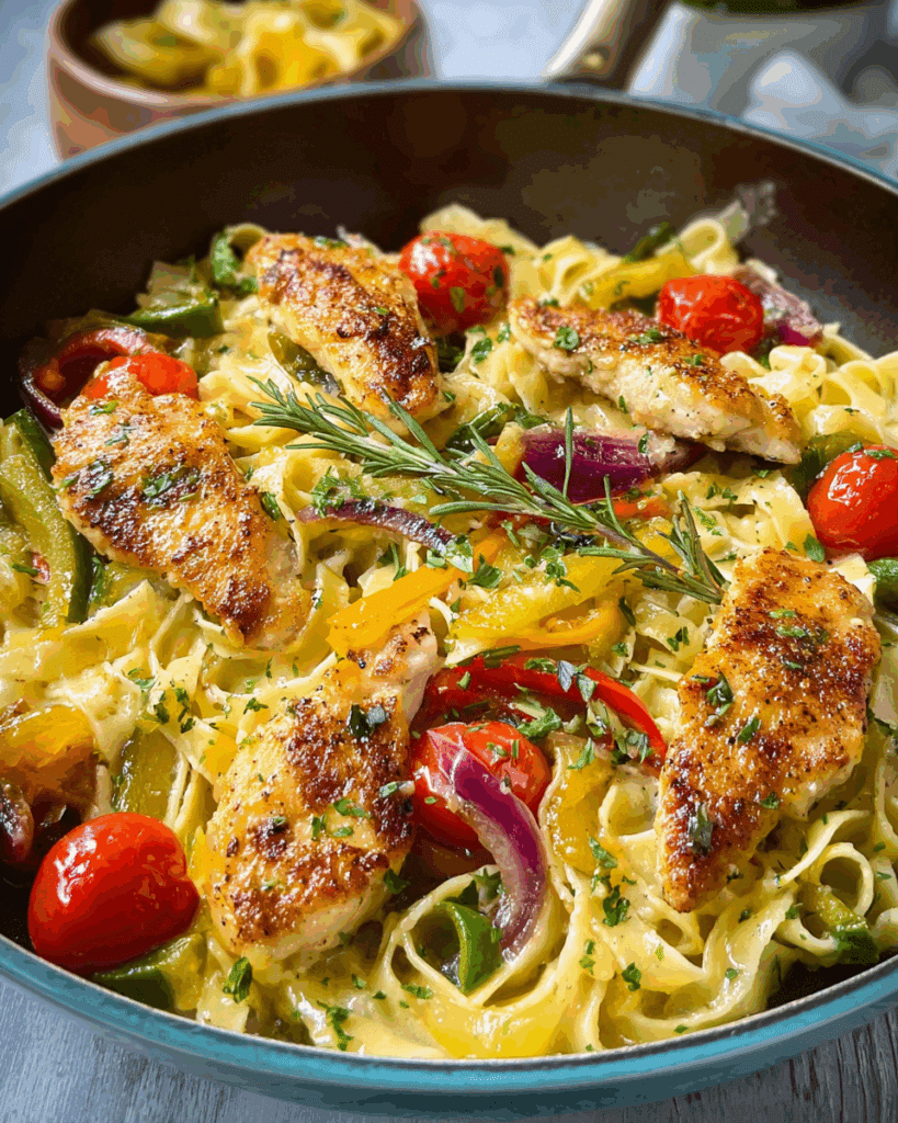 Olive Garden Chicken Scampi served with salad and wine