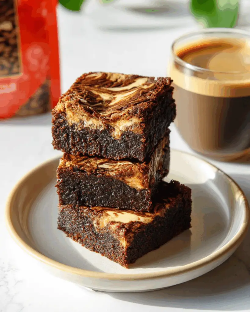 Vietnamese Coffee Brownies dessert serving idea