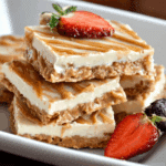 Peanut Butter Cracker Toffee stacked with creamy white chocolate