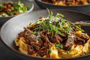 Short Rib Ragu served over pappardelle pasta