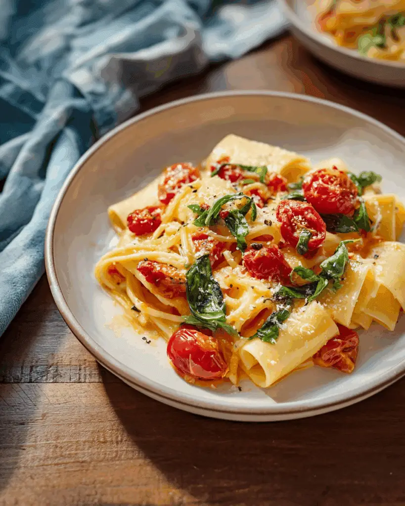 Restaurant-style plating of Pasta alla Sorrentina