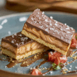 Salt River Bars stacked with caramel and chocolate layers
