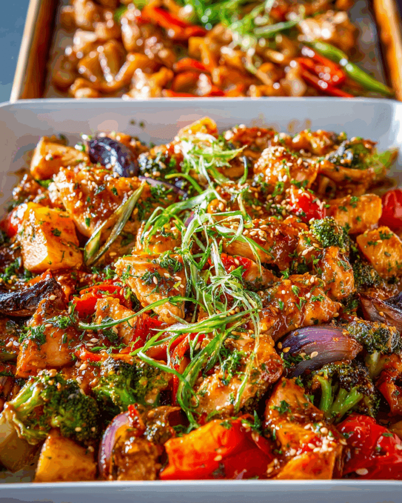 Sheet Pan Thai Chicken Dinner in meal prep containers