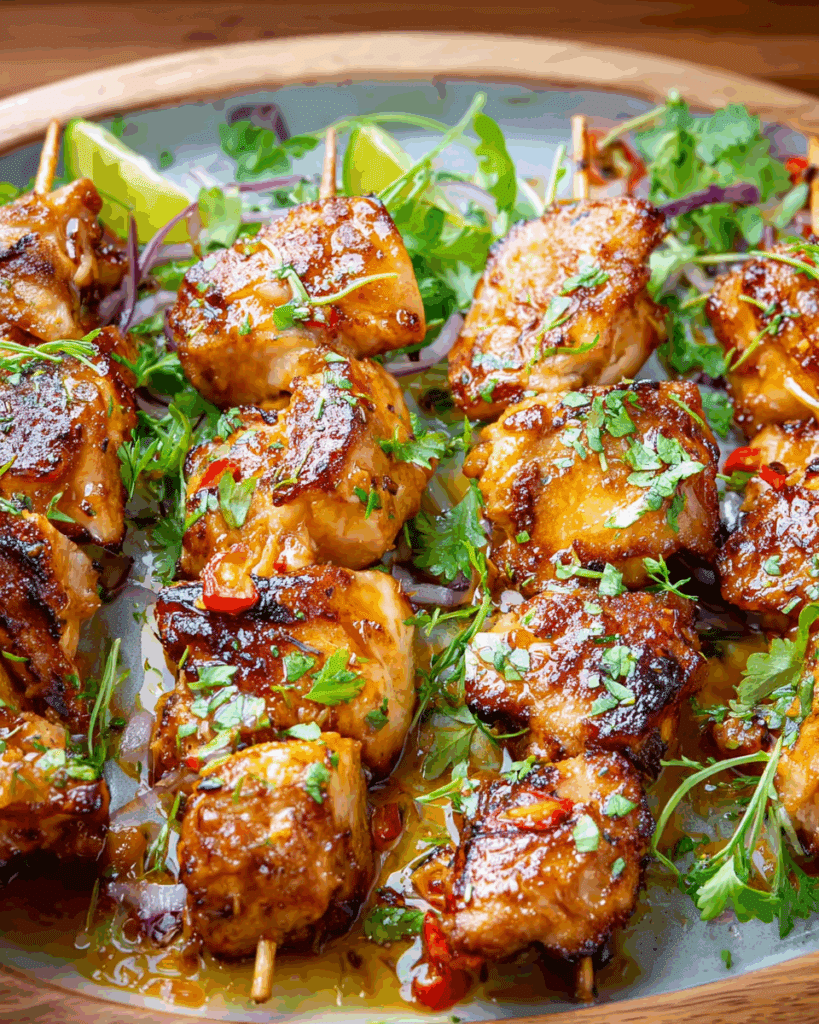 Spicy honey lime chicken served with rice and slaw