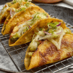 Potato Tacos with Green Chilies served fresh with toppings