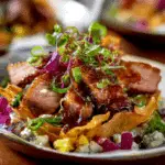 Southern BBQ Nachos with BBQ chicken and cole slaw
