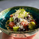 Bowl of Olives alla Puttanesca in olive oil