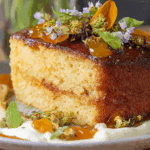 Haitian Rum Cake served with creamy rum frosting