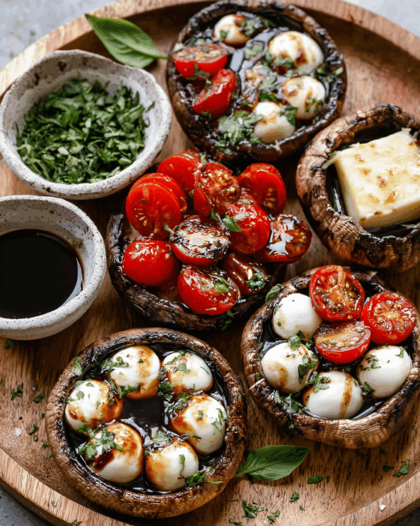 Ingredients for Caprese Stuffed Portobello Mushrooms