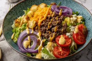 Big Mac Salad Recipe with creamy dressing