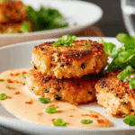 bold Asian-style tuna cakes with spicy mayo