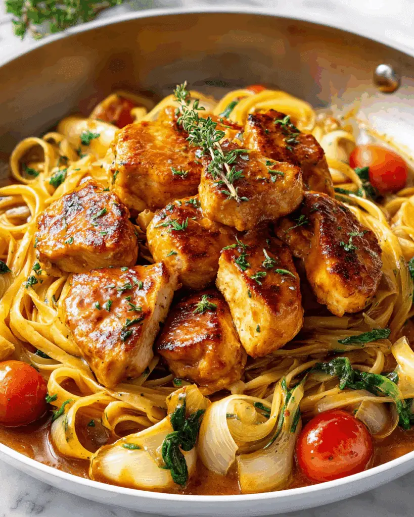 Chicken Scallopini with pasta and vegetables