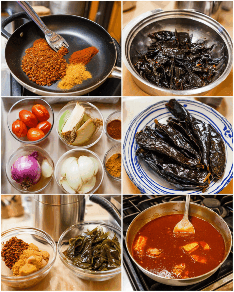 Steps for Beef Enchiladas with Red Sauce cooking