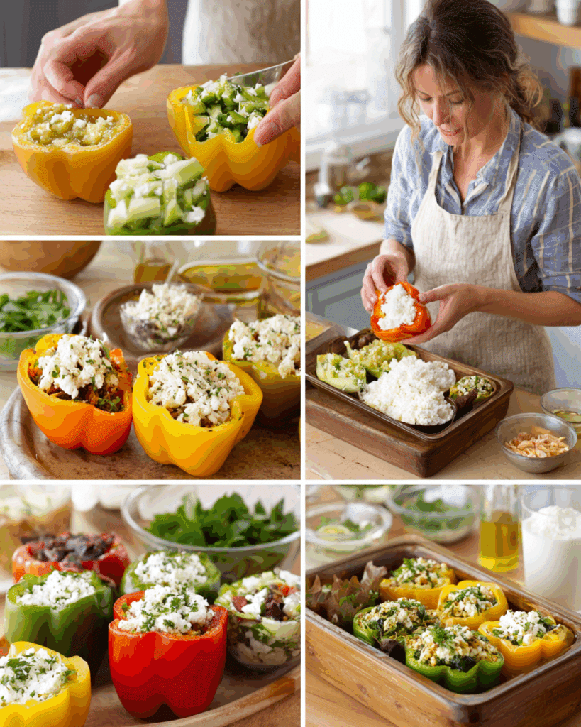 STEPS for Greek Stuffed Peppers with Feta Cheese Recipe