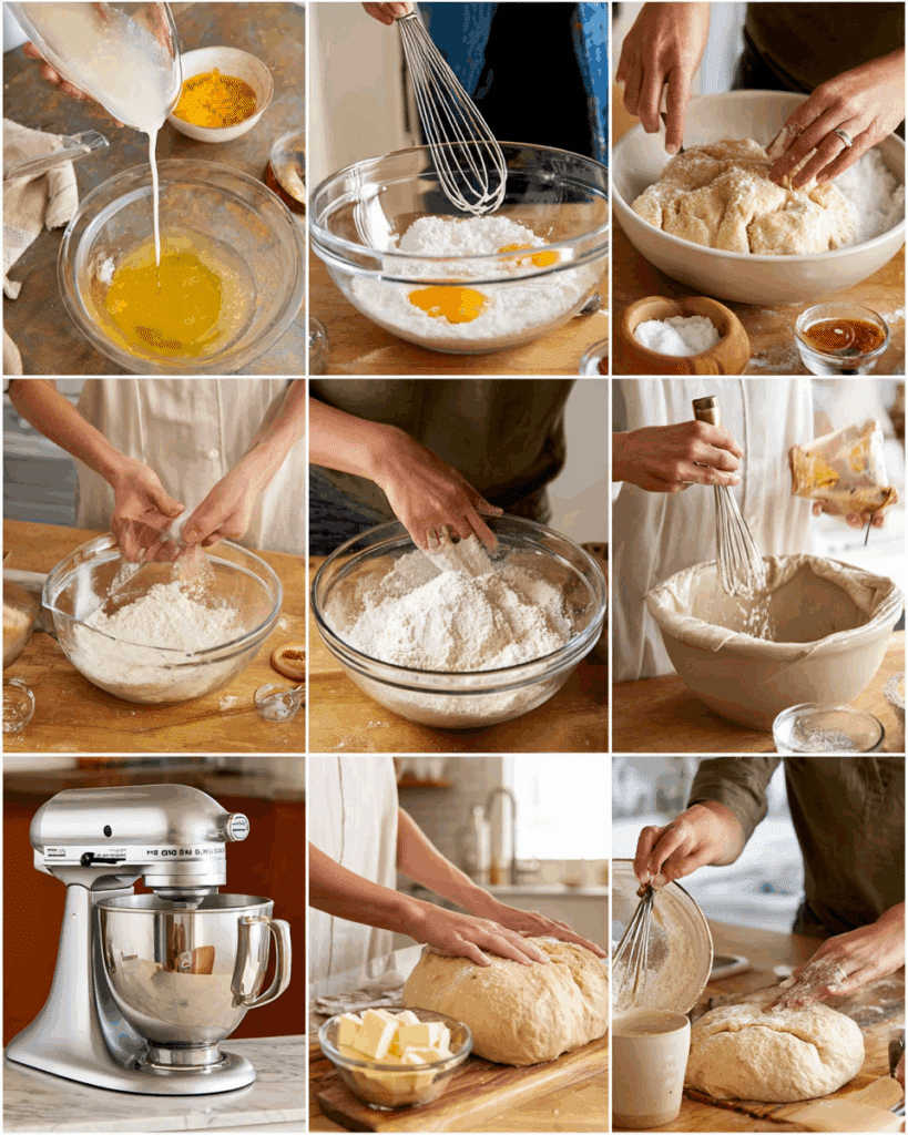 Dough with cinnamon sugar filling for honey buns.