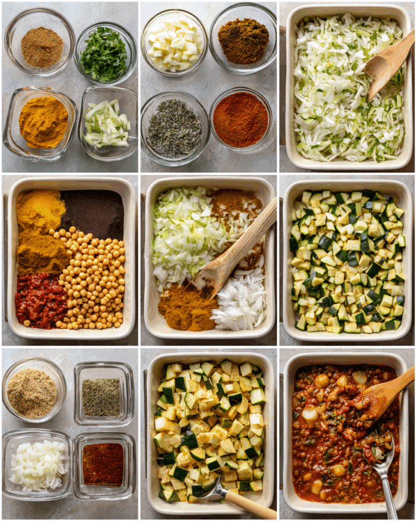 Curry dish baking in the oven