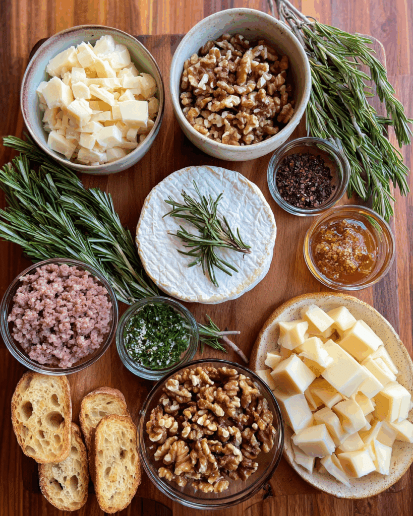 Ingredients for Sausage Baked Brie recipe