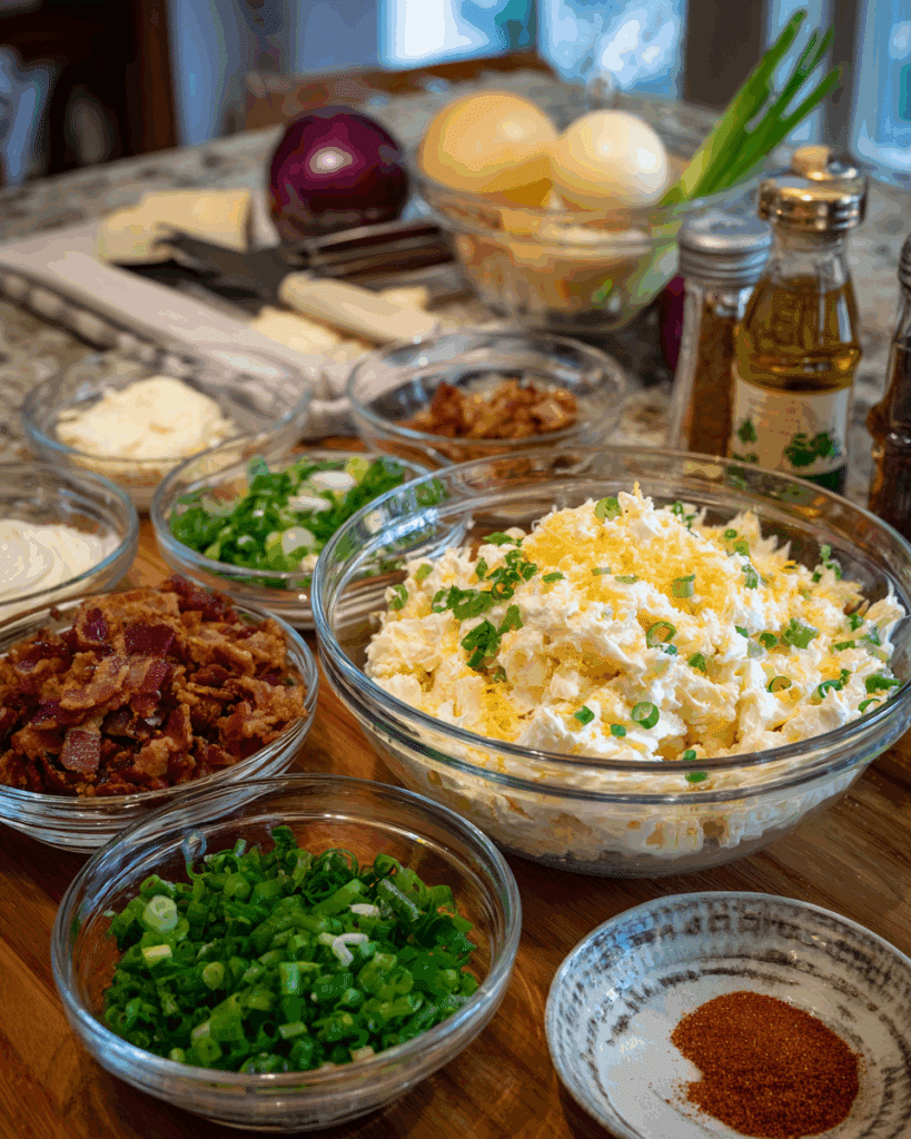 Ingredients for smoked Gouda dip