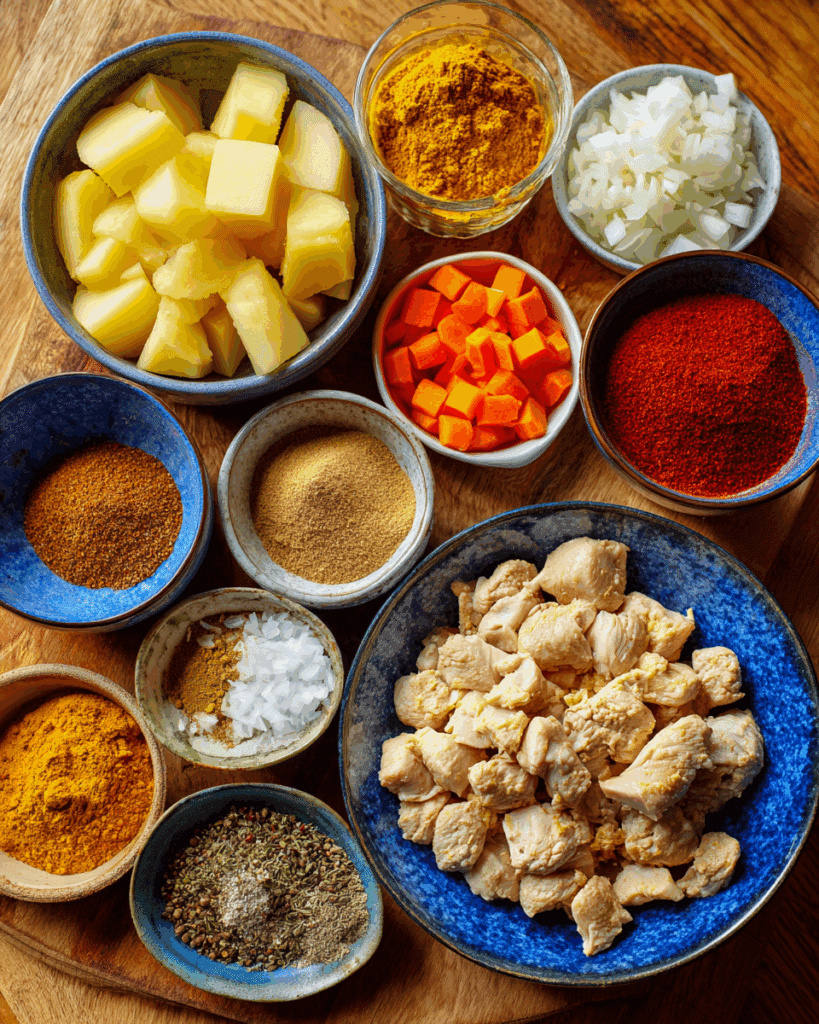 Ingredients for Curried Chicken Pie