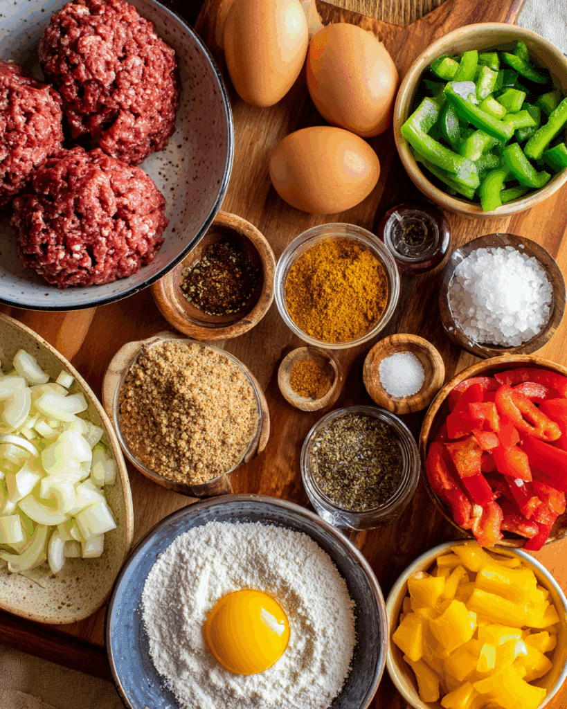 Ingredients for Salisbury steak recipe